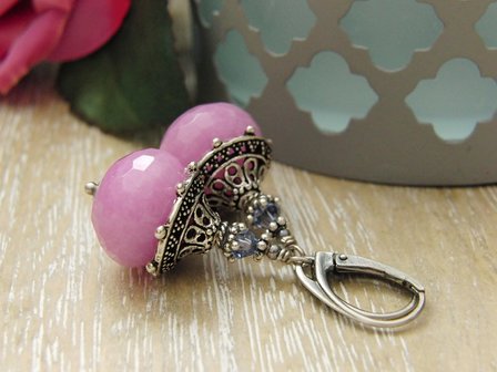 Handgemaakte Oorbellen met Edelstenen &quot;Oriental Jade&quot;
