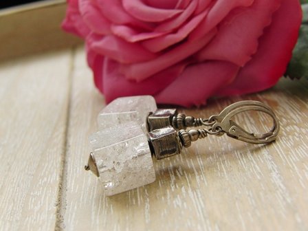 Oorbellen met Bergkristal Edelstenen &quot;Icy Inspirations&quot;
