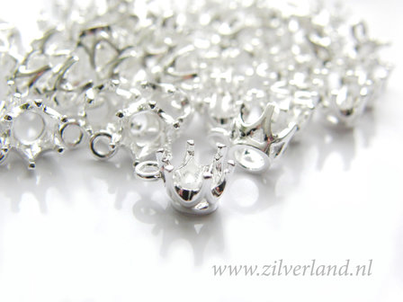 1 Stuk 6mm Sterling Zilveren Chaton met Oog