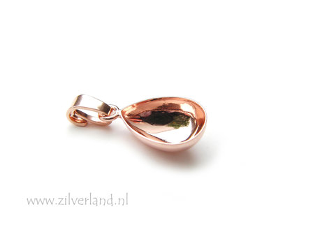 14mm Sterling Zilveren Hanger voor UV Hars/Resin of Swarovski Druppel- Rose Verguld