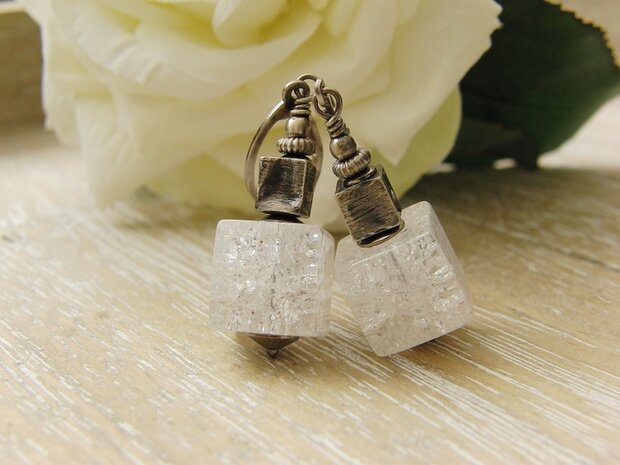 Oorbellen met Bergkristal Edelstenen "Icy Inspirations"