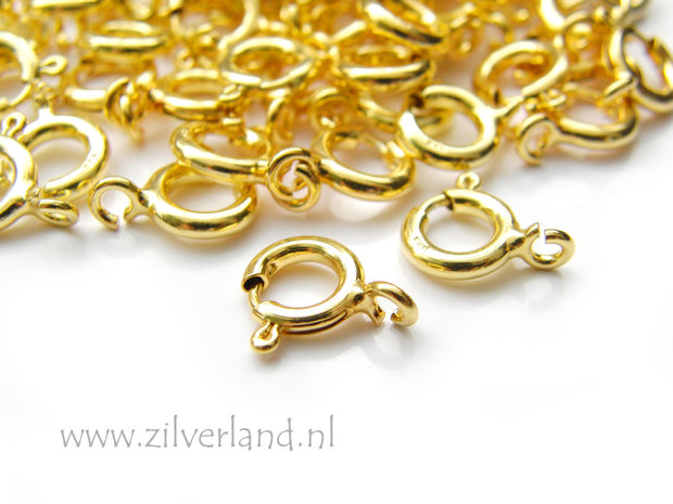 8mm Sterling Zilveren Veerring Slot- Verguld