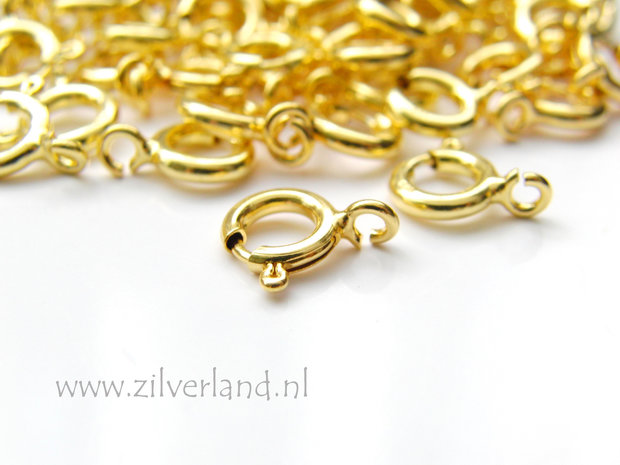 8mm Sterling Zilveren Veerring Slot- Verguld